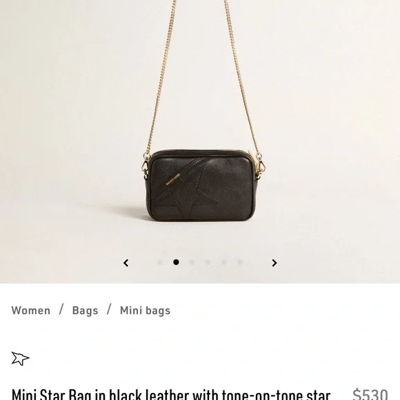 Golden Goose Black Mini Star Bag with Gold Chain - Picture 3 of 11